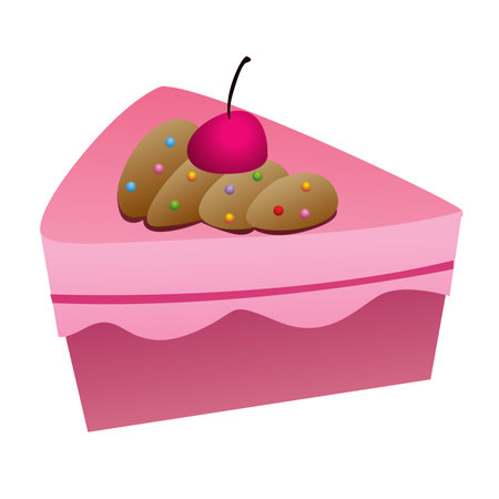 Isolated cake on a white background. Vector illustration of a cakeのイラスト素材