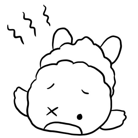 Cute kawaii cartoon doodle character sleeping. Vector illustration.のイラスト素材