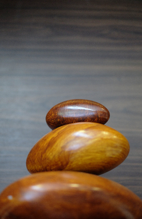 Zen brown stone with wood wallの写真素材