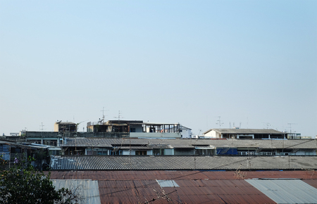 Slum house in asia cityの写真素材