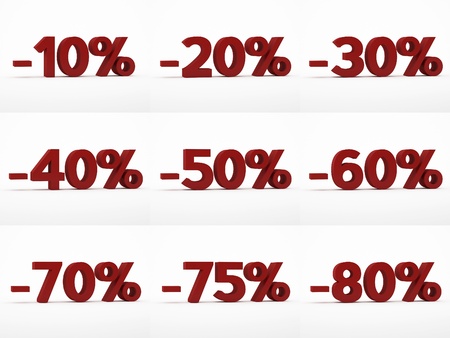 3D discounts. 10 to 80%の写真素材