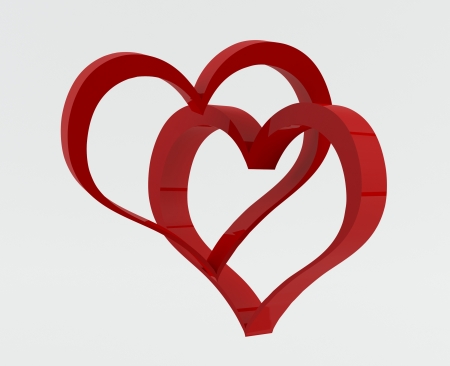 Two red heartsの写真素材
