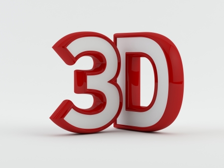 3D text in white and red outlineの写真素材