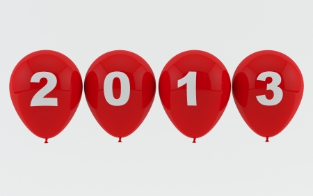 Red Balloons 2013 - New yearの写真素材