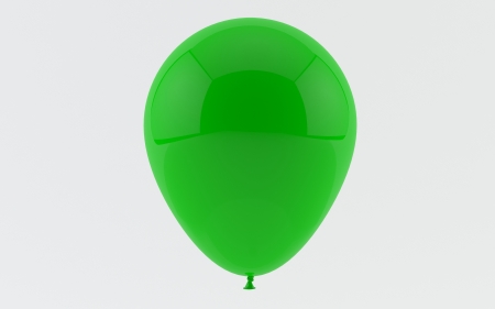 Green balloon isolated on whiteの写真素材