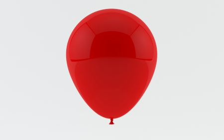 Red balloon isolated on whiteの写真素材