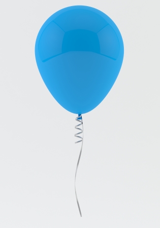 Blue balloon isolated on whiteの写真素材