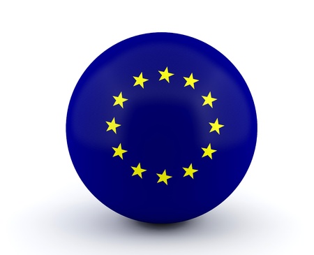 European union flag on 3D sphereの写真素材