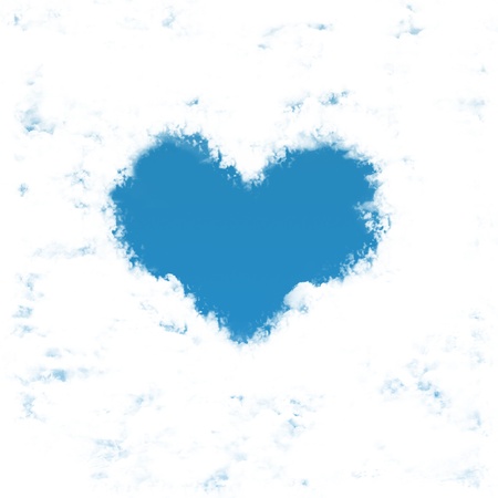 Clouds forming a heartの写真素材