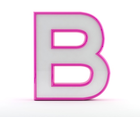 3D letter with glossy pink outline - Letter Bの写真素材