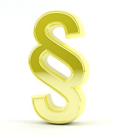 Paragraph symbol - sign in 3D - Goldの写真素材