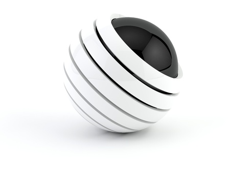 Abstract Sphere with a black sphere inside of itの写真素材
