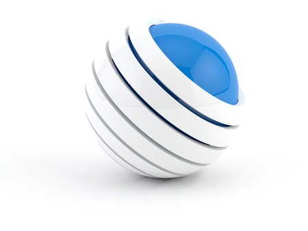 Abstract Sphere with a Blue sphere inside of itの写真素材