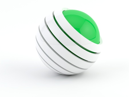 Abstract Sphere with a Green sphere inside of itの写真素材