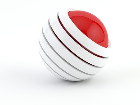 Abstract Sphere with a red sphere inside of itの写真素材