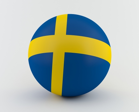 Swedish flag on a 3d Sphereの写真素材