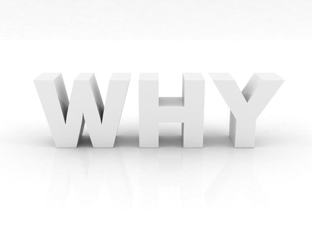 Why text in 3D - White colorの写真素材