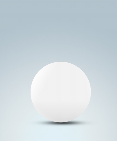 Sphere white ball on a blue background with shadowの写真素材