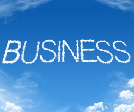 Clouds forming the word business in the skyの写真素材