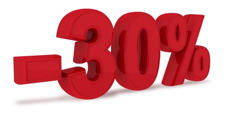 3d render of 30 percent discountの写真素材