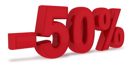 3d render of 50 percent discountの写真素材
