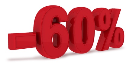3d render of 60 percent discountの写真素材