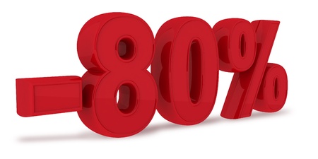 3d render of 80 percent discountの写真素材
