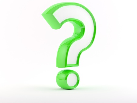 Question mark with glossy outline on whiteの写真素材