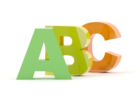 colorful ABC isolated on white backgroundの写真素材
