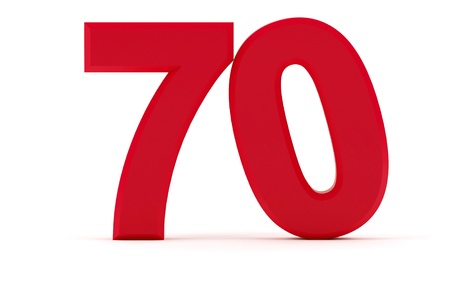 Number 70 with tilted zeroの写真素材