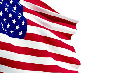 Flag of the USA waving in the airの写真素材