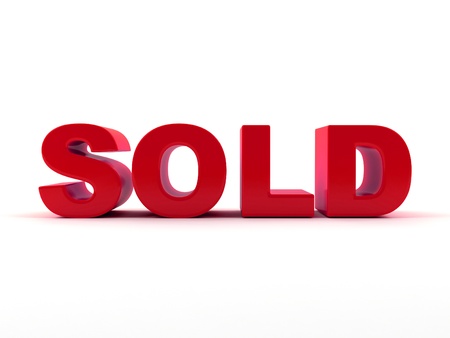 3D sold text の写真素材