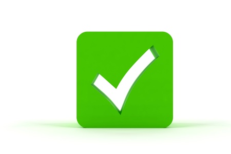 Green 3D check boxの写真素材