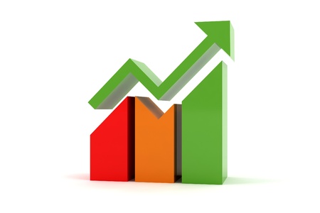Colorful chart graph increasingの写真素材