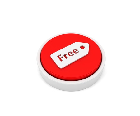 3D generated Button with the text freeの写真素材