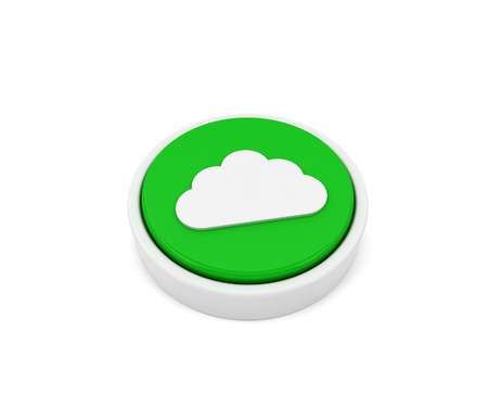 Cloud 3D button isolated on whiteの写真素材