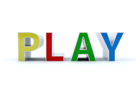 Colorful play text isolated on white の写真素材