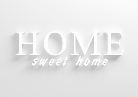 Home sweet home test on a white background with shadowの写真素材