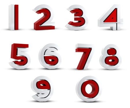 3D generated abstract modern numbersの写真素材