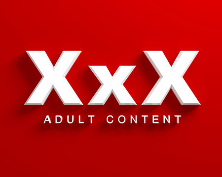 xxx adult content on red backgroundの写真素材