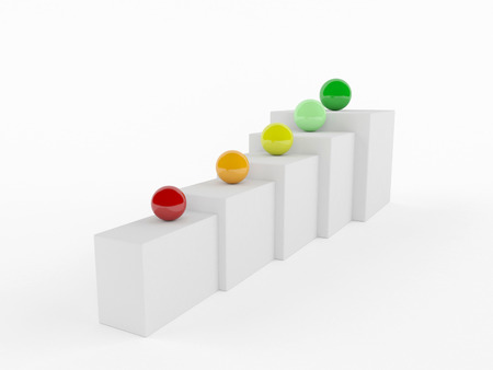 Colorful 3D chart for business concept isolated on white background.の写真素材