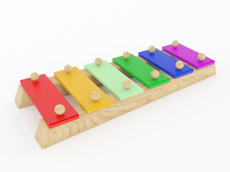 Clorful Xylophone musical toy isolated on white background.の写真素材