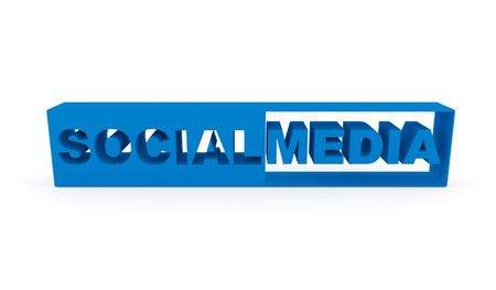 Social Media text. 3D generated image isolated on white
