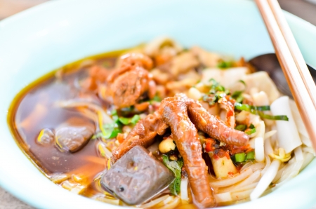 Chicken noodle soup in Thai style の写真素材