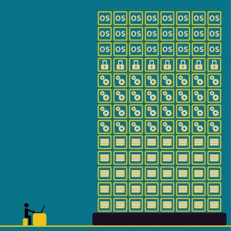 Big data with user concept ideas with vintage colorのイラスト素材