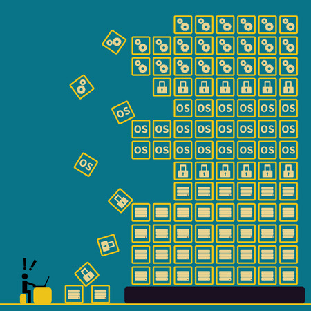 Big data with user  when you mismanage - concept idease with vintage colorのイラスト素材
