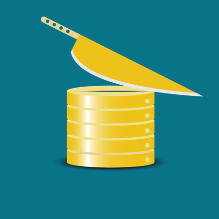 Big data slice database - concept ideas with vintage colorの写真素材
