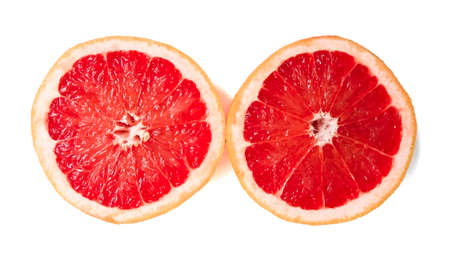 grapefruit isolated on white backgroundの写真素材