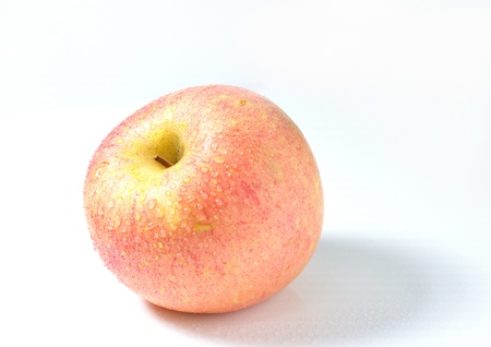 fresh apple closeup on white background  の写真素材