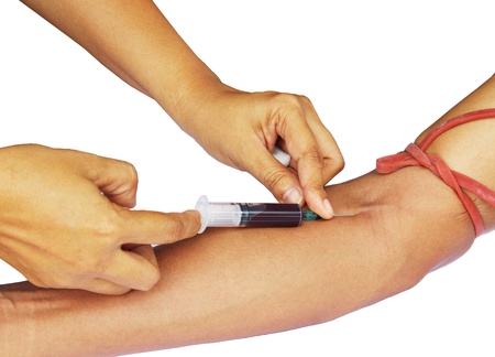 drawing blood sample for diabetes test